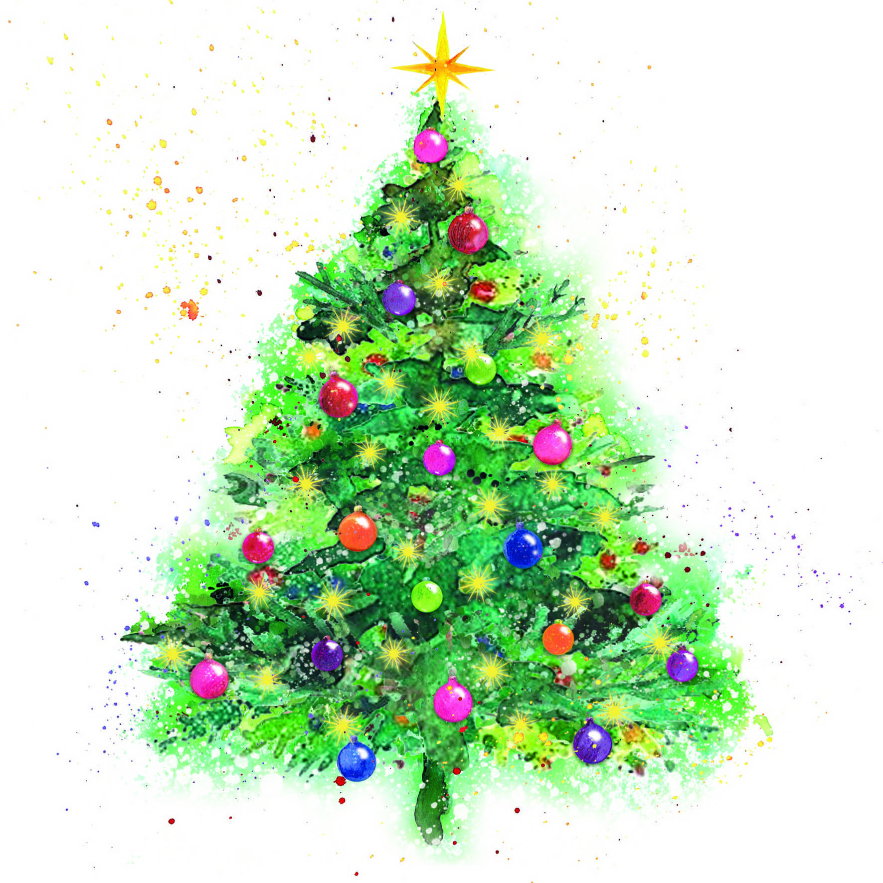 Painted Tree Card